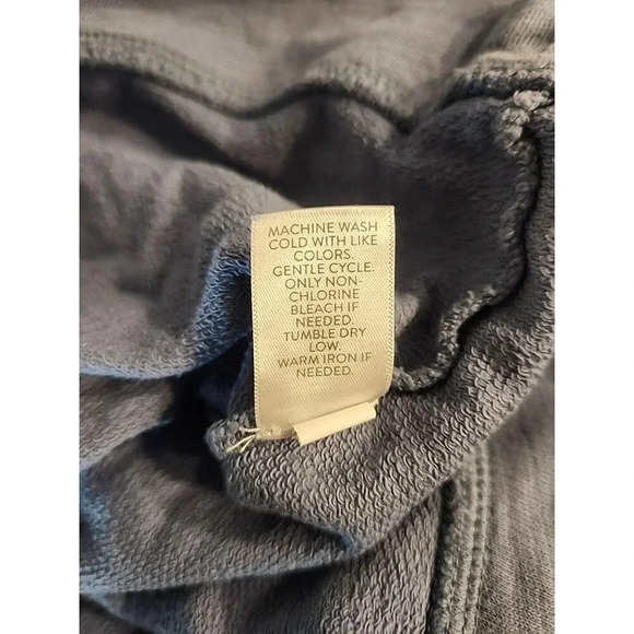 J. Jill Lace Up Long Sleeve Pullover Hoodie Blue Sz XL Terry Oversized Cotton - Picture 6 of 8